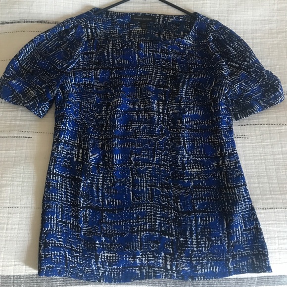 New Banana Republic Black Blue Blouse Top XXSP - Picture 1 of 5